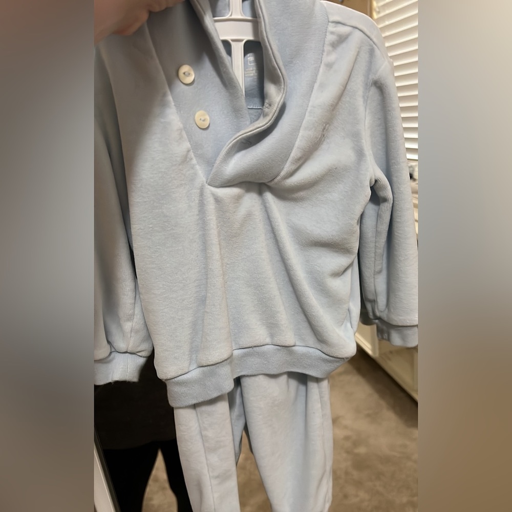 EUC RALPH LAUREN LIGHT BLUE 2pc sweatsuit 12/18m
